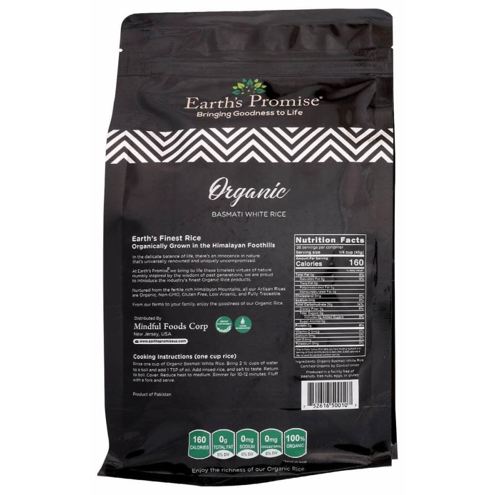 EARTH'S PROMISE Grocery > Pantry > Rice EARTH'S PROMISE: Organic Basmati White Rice, 2 lb