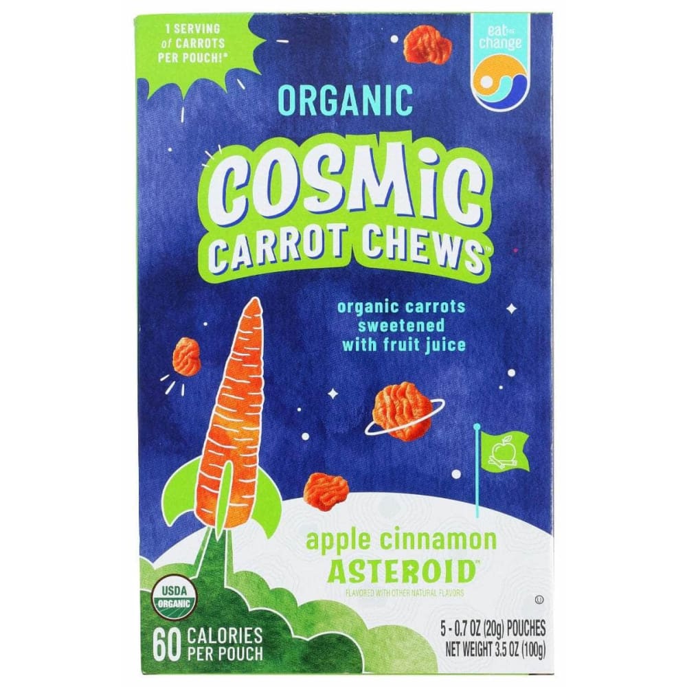 EAT THE CHANGE Grocery > Snacks > Fruit Snacks EAT THE CHANGE Organic Apple Cinnamon Cosmic Carrot Chews, 3.5 oz