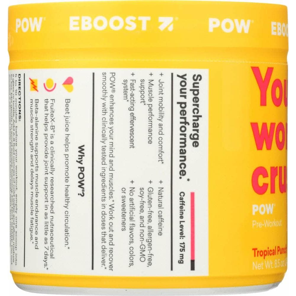 EBOOST Vitamins & Supplements > Sports Nutrition > SUPPLEMENTS PERFORMANCE OTHER EBOOST: Pow Tropical Punch, 8.5 oz