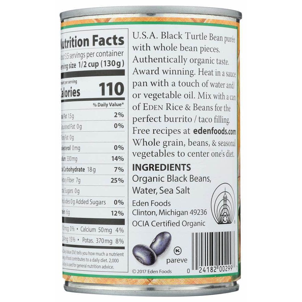 Eden Foods Eden Foods Bean Refried Black Organic, 16 oz