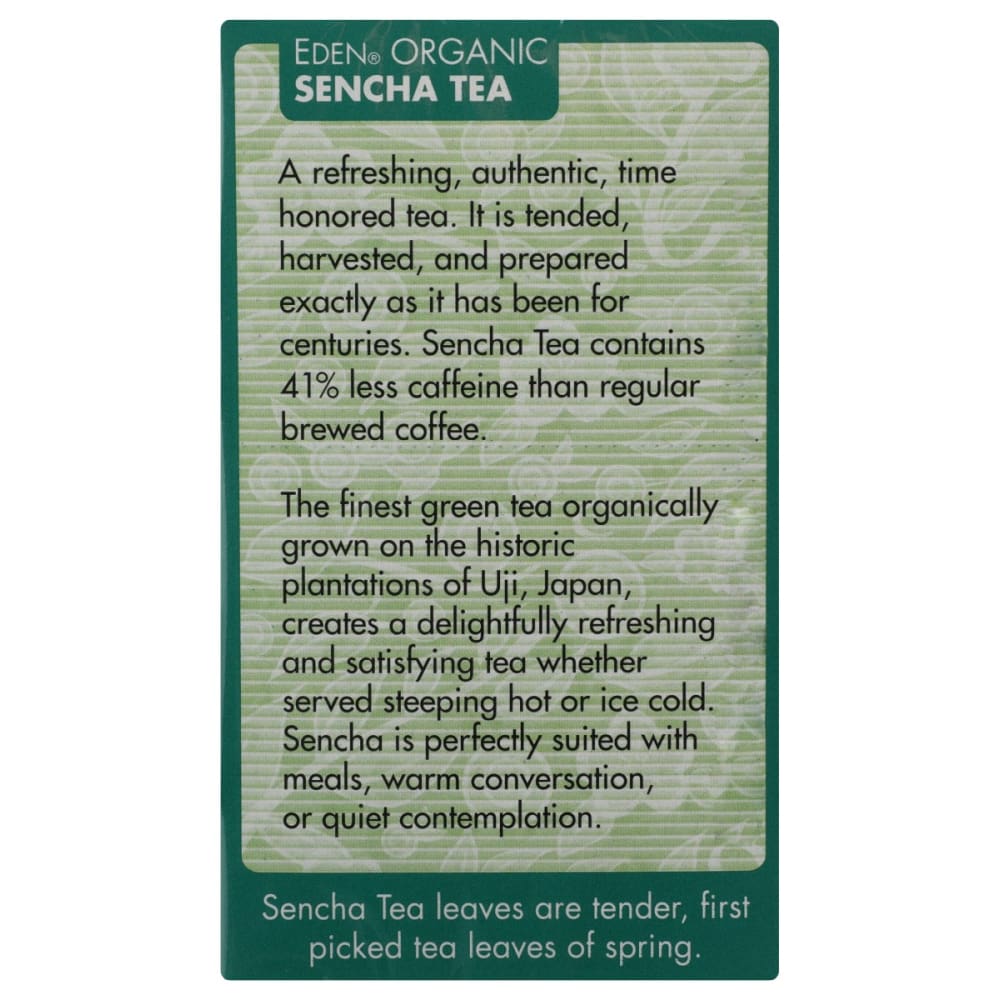 EDEN FOODS: Tea Sencha Green Org 16 bg - Grocery > Beverages > Coffee Tea & Hot Cocoa - Eden Foods