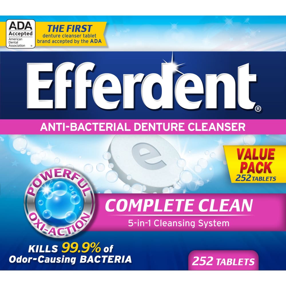 Efferdent Anti-Bacterial Denture Cleanser Tablets 252 ct. - Prestige