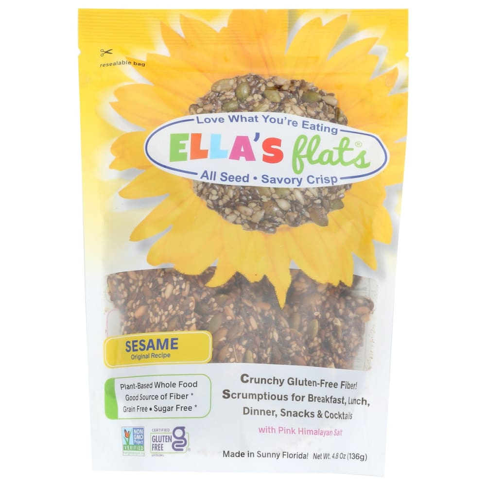 ELLAS FLATS: Crackers Sesame, 6 oz (Case of 2) | ShelHealth