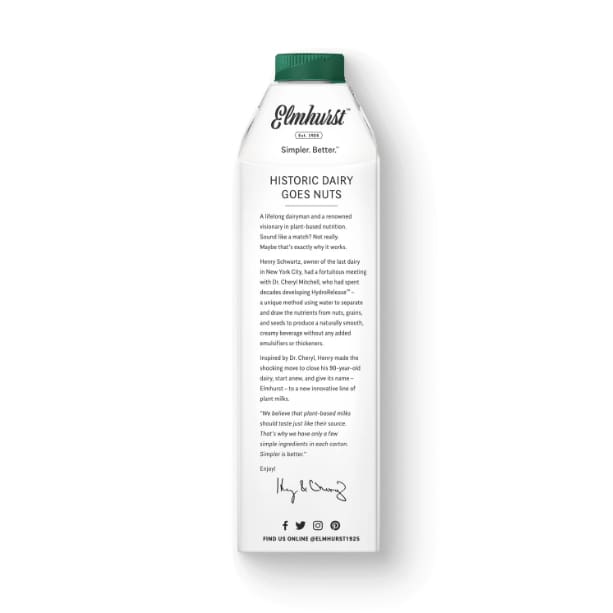 Elmhurst Naturals Elmhurst Unsweetened Milked Almonds, 32 oz