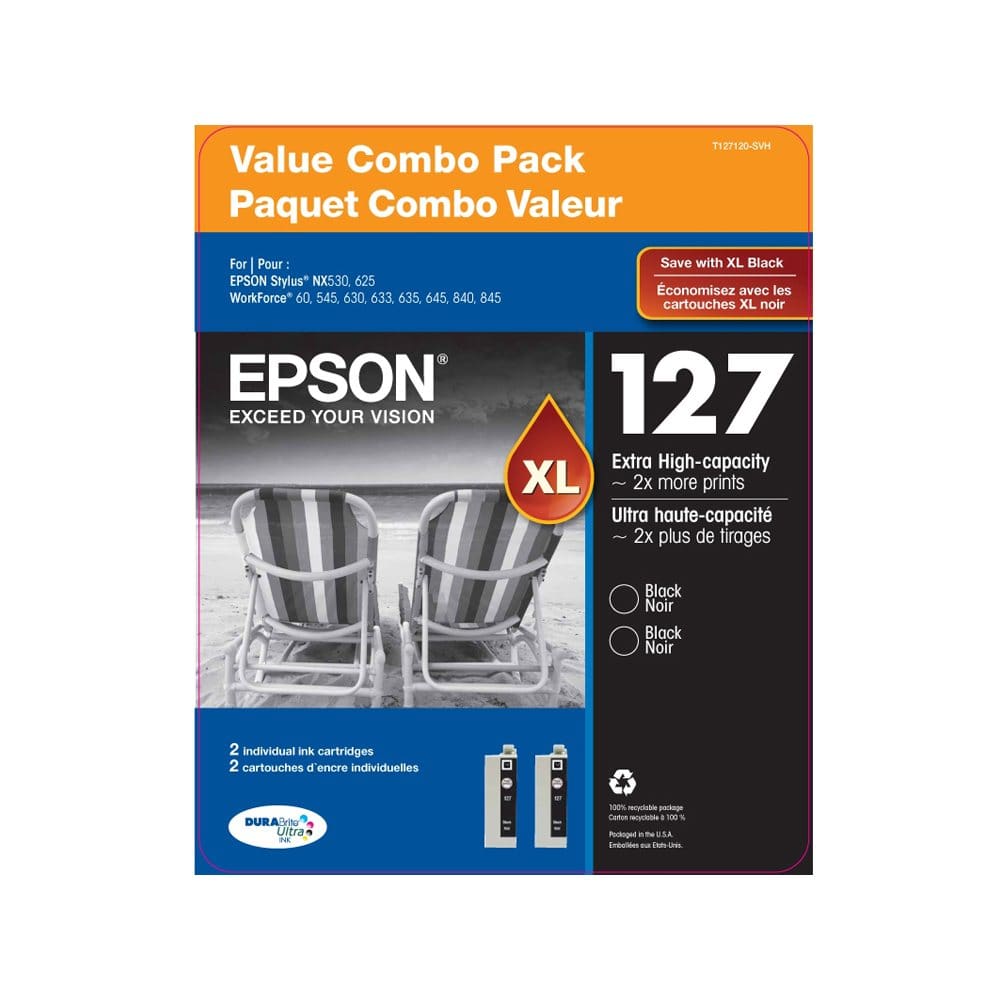 Epson DuraBrite 127XL Combo Pack Black (2 pk.) - Ink Cartridges - Epson