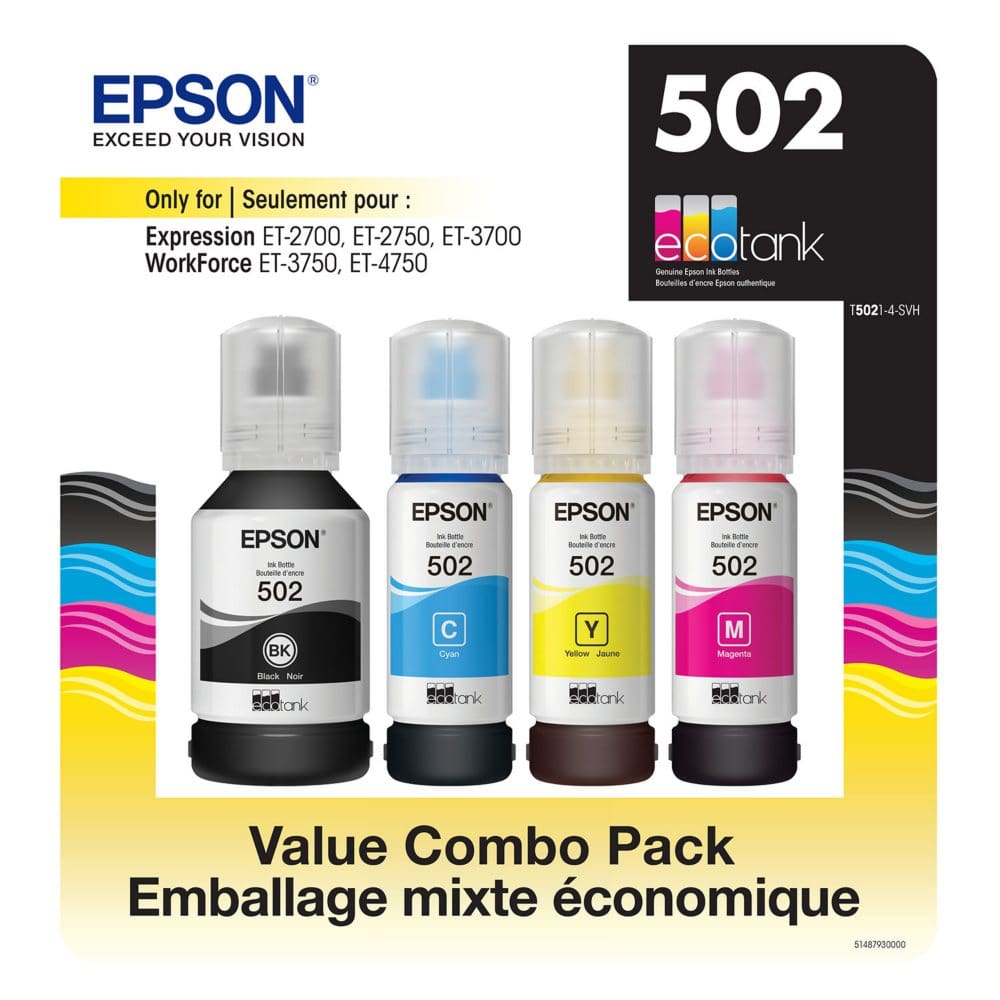 Epson EcoTank 502 Ink Bottles Value Club Pack - Ink Cartridges - Epson