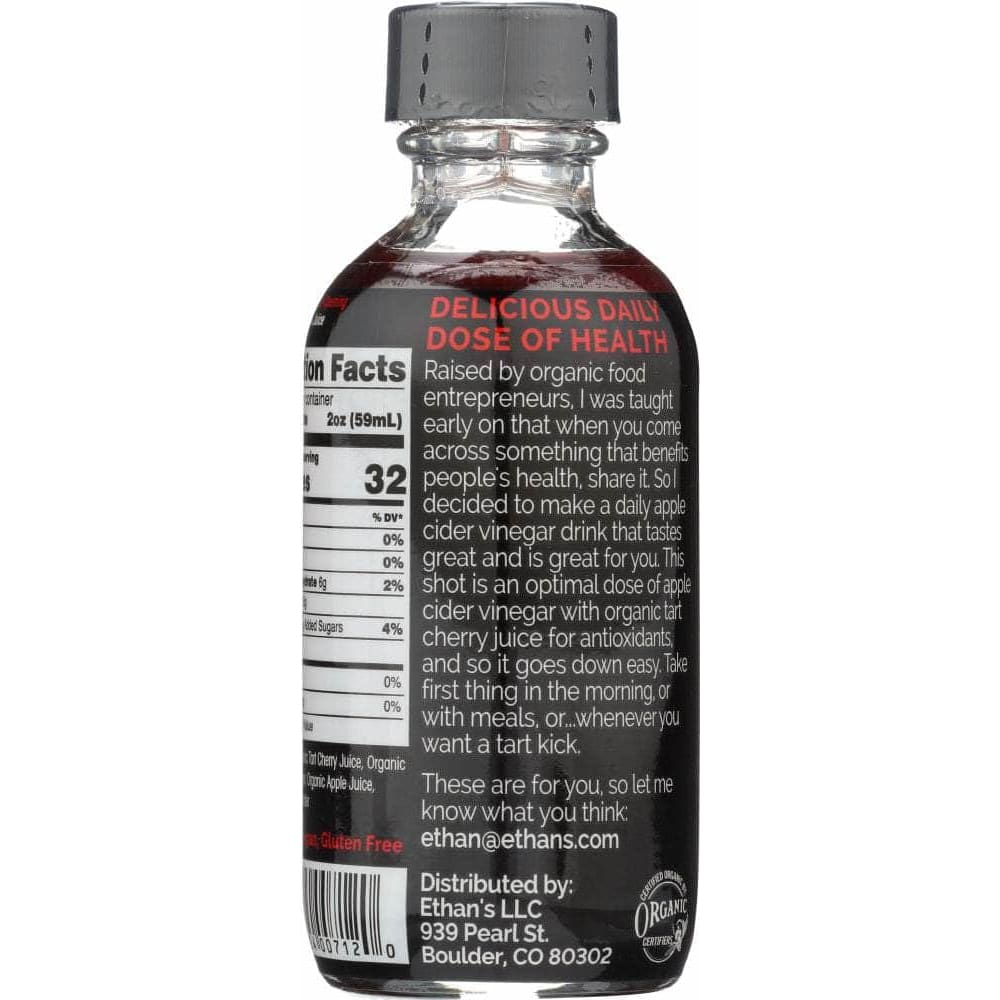 ETHANS Ethan'S Apple Cider Vinegar Shot Tart Cherry, 2 Oz