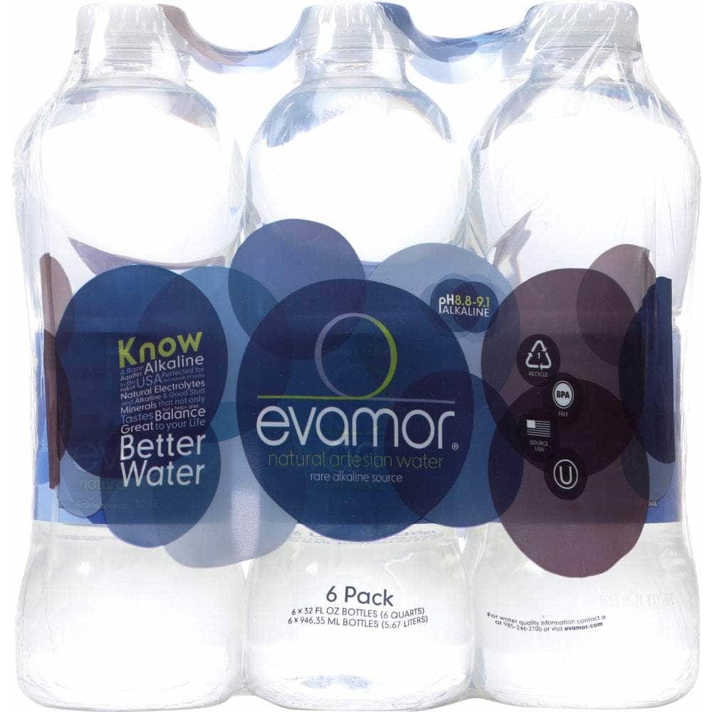 Evamor Evamor Natural Artesian Water 6x32 Oz Bottles, 192 oz