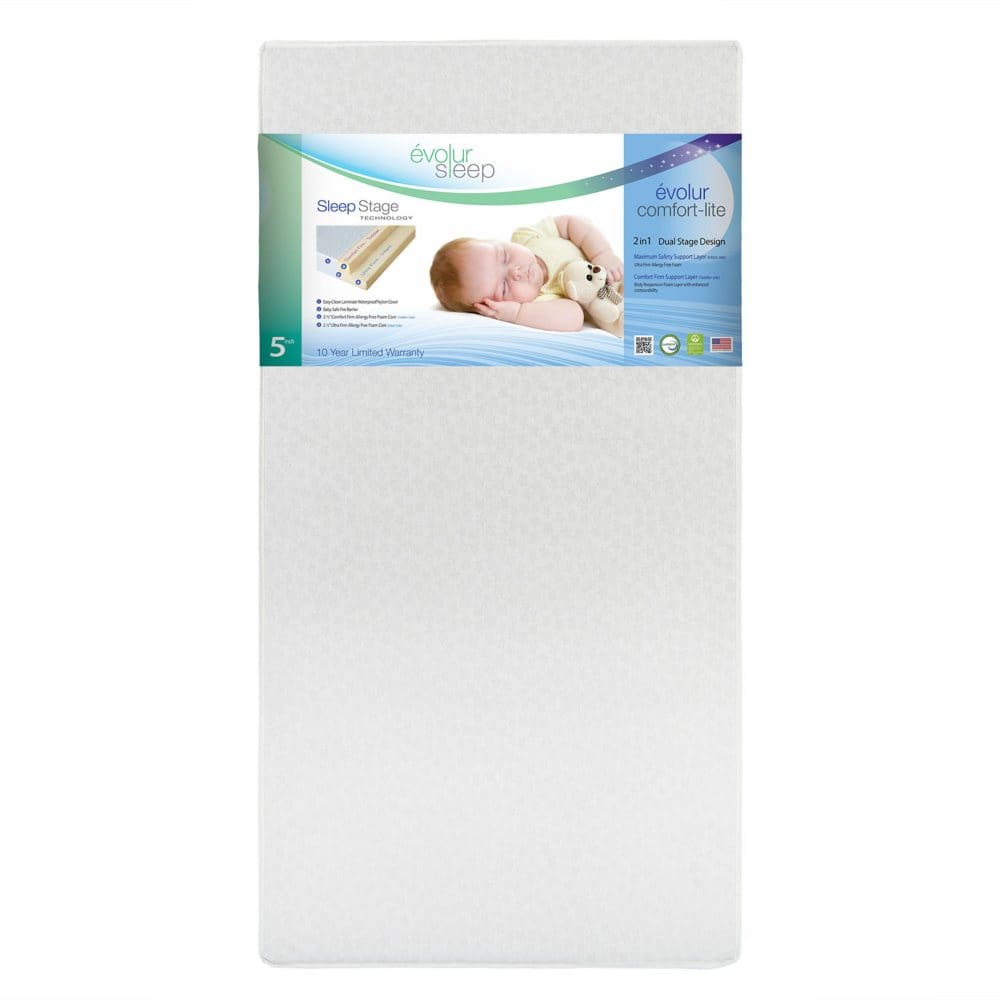 Evolur Sleep Silver Star Breathable Dual Stage Comfort-Lite 5 Foam Crib Mattress - Crib Mattresses & Pads - Evolur