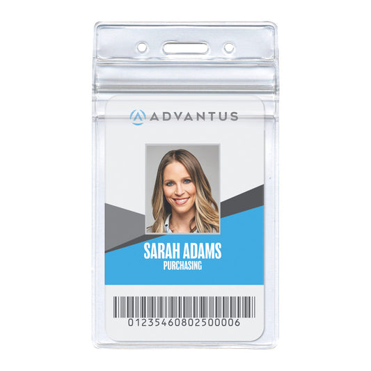 Vertical Resealable Badge Holders Frosted 50Ct