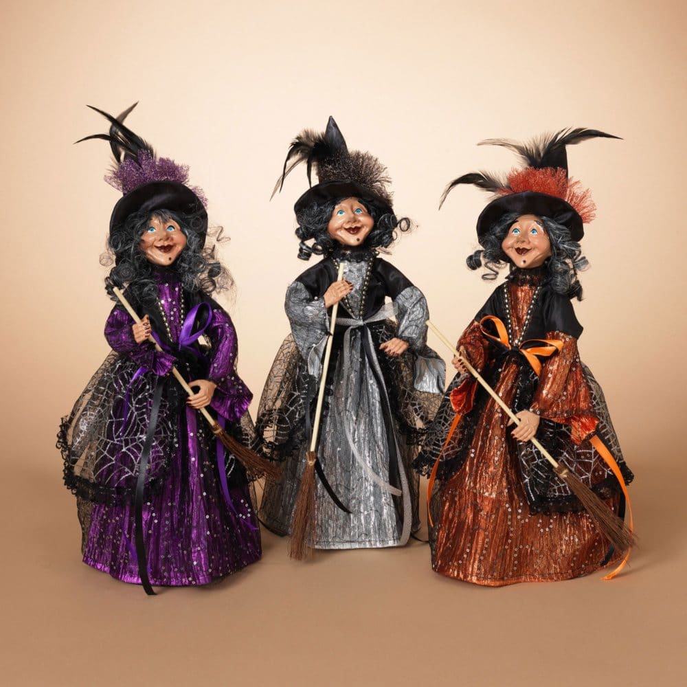 Fabric Witch Figurines Set of 3 - Halloween Indoor Decor - ShelHealth