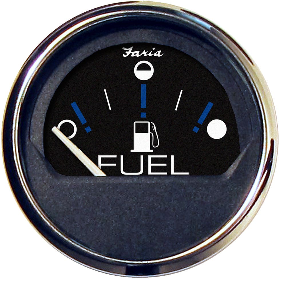 Faria Chesapeake Black 2 Fuel Level Gauge (Metric) - Marine Navigation & Instruments | Gauges,Boat Outfitting | Gauges - Faria Beede