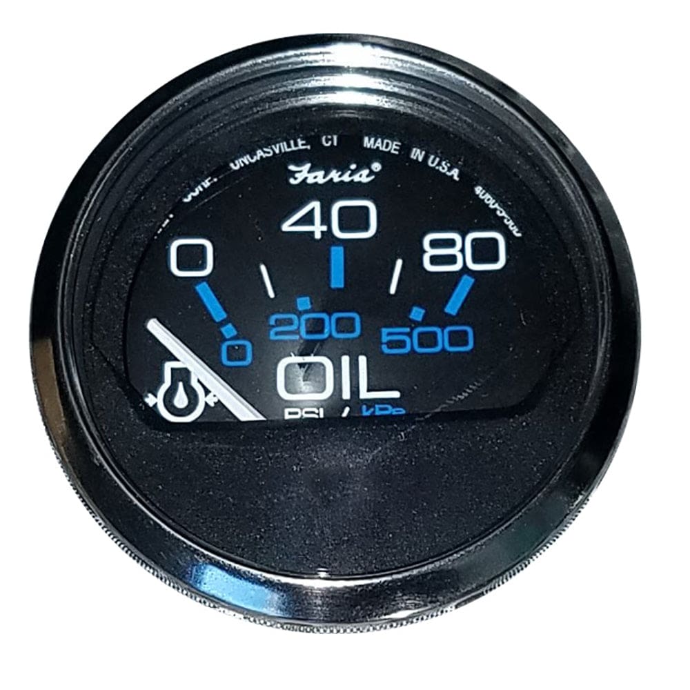 Faria Chesapeake Black 2 Oil Pressure Gauge (80 PSI) - Marine Navigation & Instruments | Gauges,Boat Outfitting | Gauges - Faria Beede