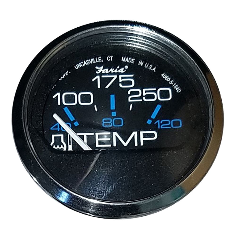 Faria Chesapeake Black 2 Water Temperature Gauge (100-250°F) - Marine Navigation & Instruments | Gauges,Boat Outfitting | Gauges - Faria
