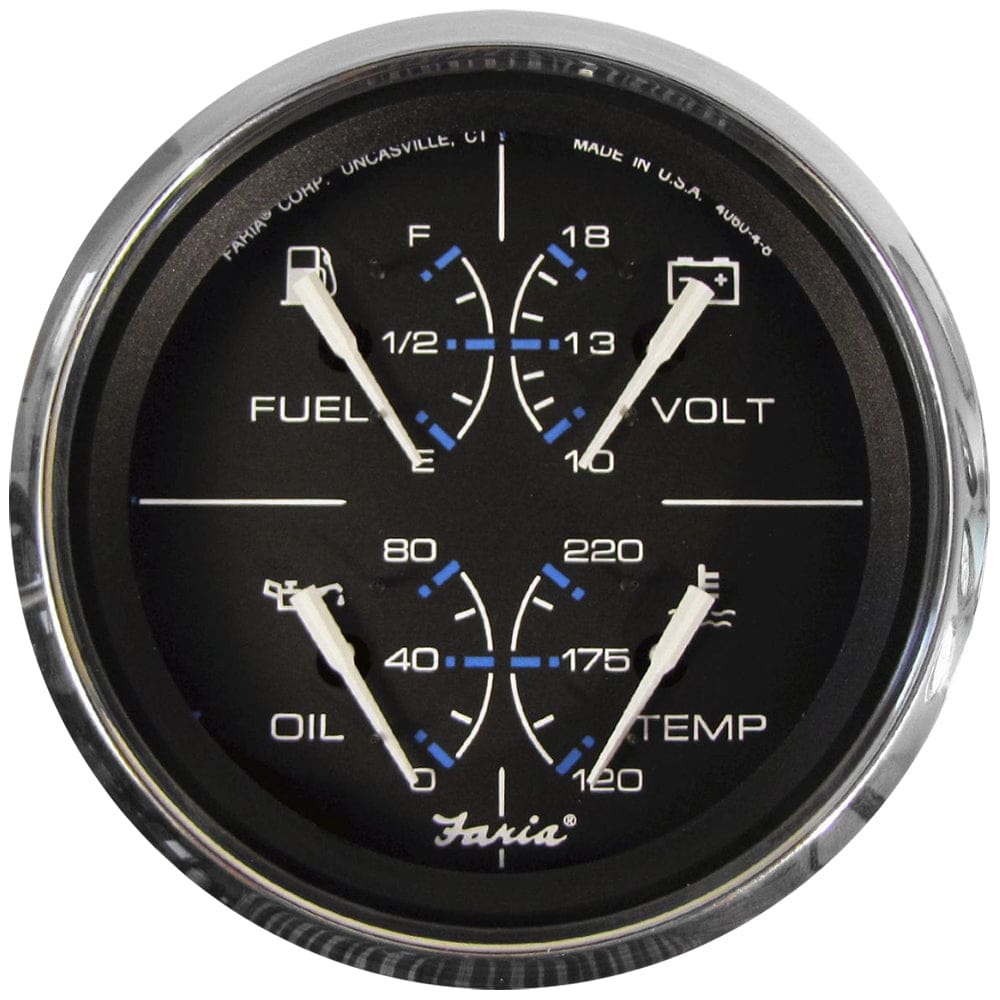 Faria Chesapeake Black 4 Multifunction Gauge - Marine Navigation & Instruments | Gauges,Boat Outfitting | Gauges - Faria Beede Instruments