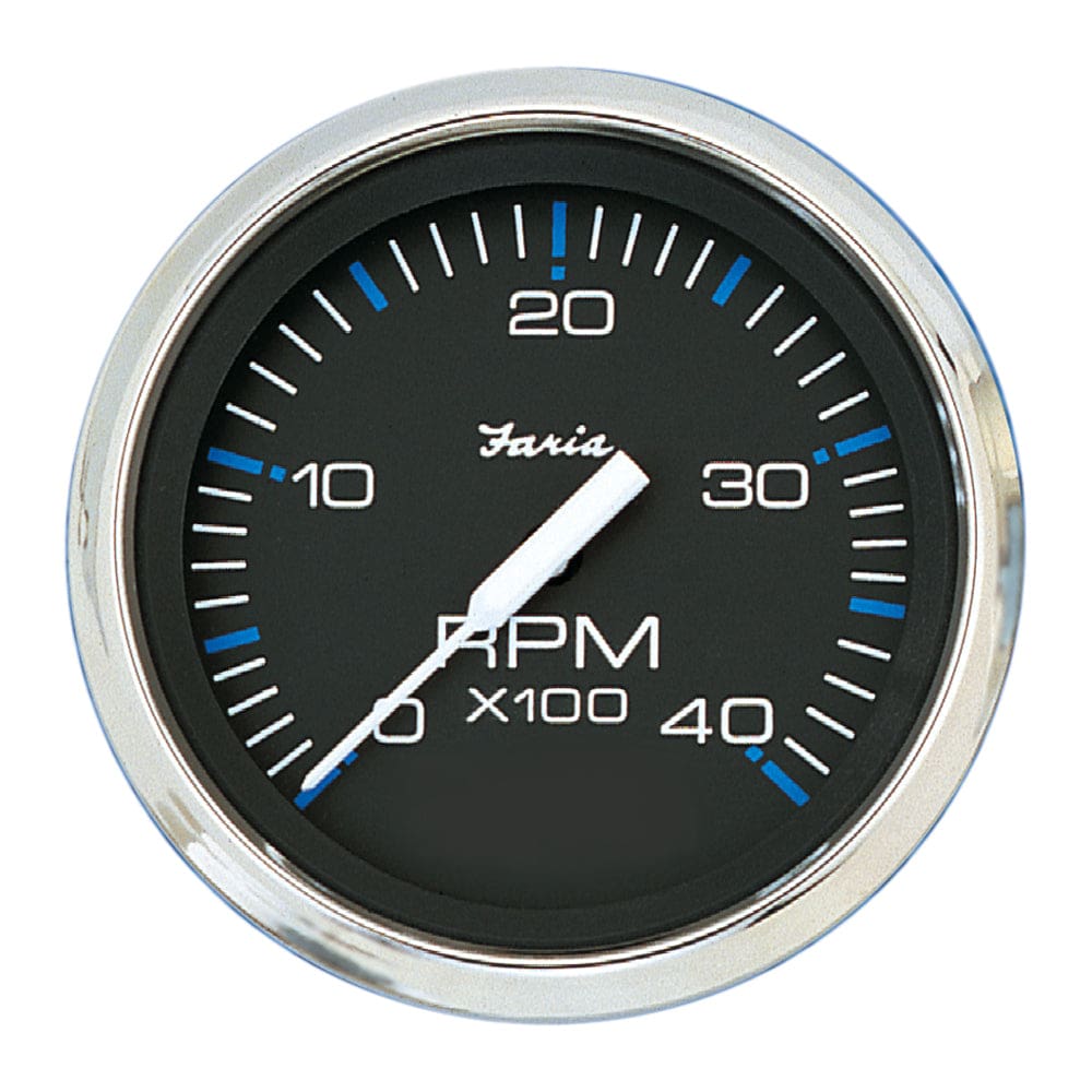 Faria Chesapeake Black 4 Tachometer - 4000 RPM (Diesel) - Marine Navigation & Instruments | Gauges,Boat Outfitting | Gauges - Faria Beede