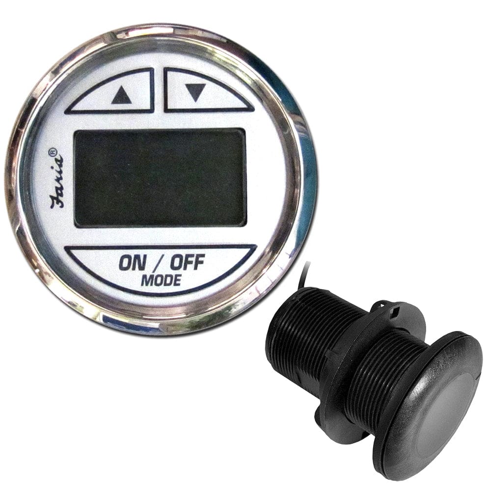 Faria Chesapeake White SS 2 Depth Sounder w/ Thru-Hull Transducer - Marine Navigation & Instruments | Gauges,Boat Outfitting | Gauges -