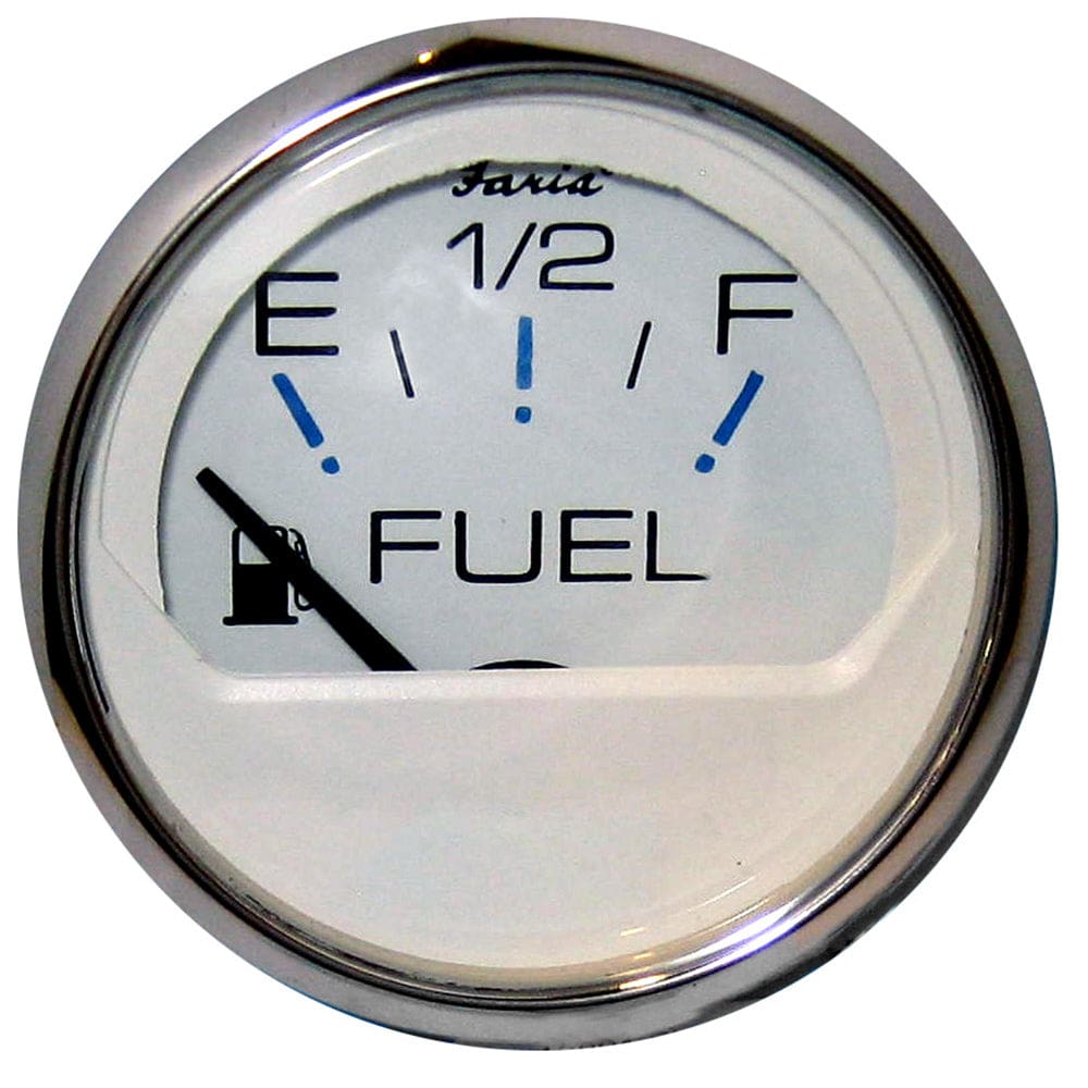 Faria Chesapeake White SS 2 Fuel Level Gauge (E-1/ 2-F) - Marine Navigation & Instruments | Gauges,Boat Outfitting | Gauges - Faria Beede