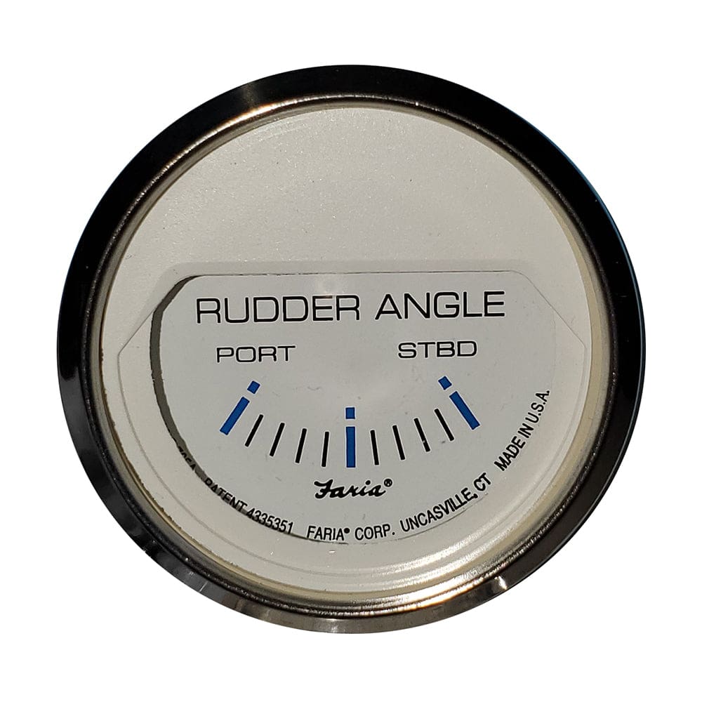 Faria Chesapeake White SS 2 Rudder Angle Indicator Gauge - Marine Navigation & Instruments | Gauges,Boat Outfitting | Gauges - Faria Beede