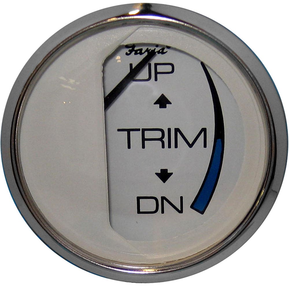 Faria Chesapeake White SS 2 Trim Gauge (Mercury / Mariner / Mercruiser / Volvo DP / Yamaha - ’01 and Newer) - Marine Navigation &