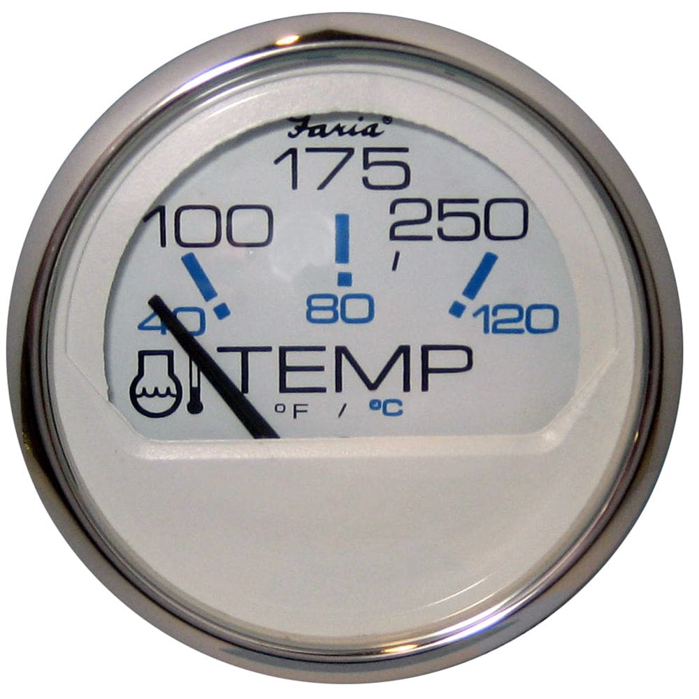 Faria Chesapeake White SS 2 Water Temperature Gauge (100-250°F) - Marine Navigation & Instruments | Gauges,Boat Outfitting | Gauges - Faria