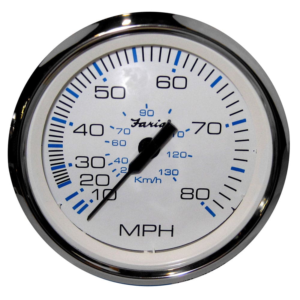 Faria Chesapeake White SS 4 Speedometer - 80MPH (Pitot) - Marine Navigation & Instruments | Gauges,Boat Outfitting | Gauges - Faria Beede