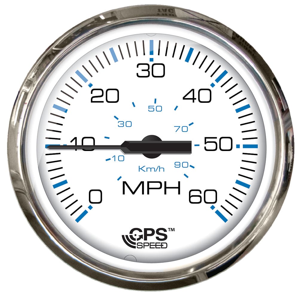 Faria Chesapeake White SS 4 Studded Speedometer - 60MPH (GPS) - Marine Navigation & Instruments | Gauges,Boat Outfitting | Gauges - Faria