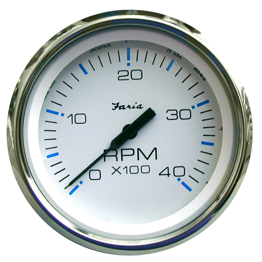 Faria Chesapeake White SS 4 Tachometer - 4000 RPM (Diesel)(Mechanical Takeoff & Var Ratio Alt) - Marine Navigation & Instruments |