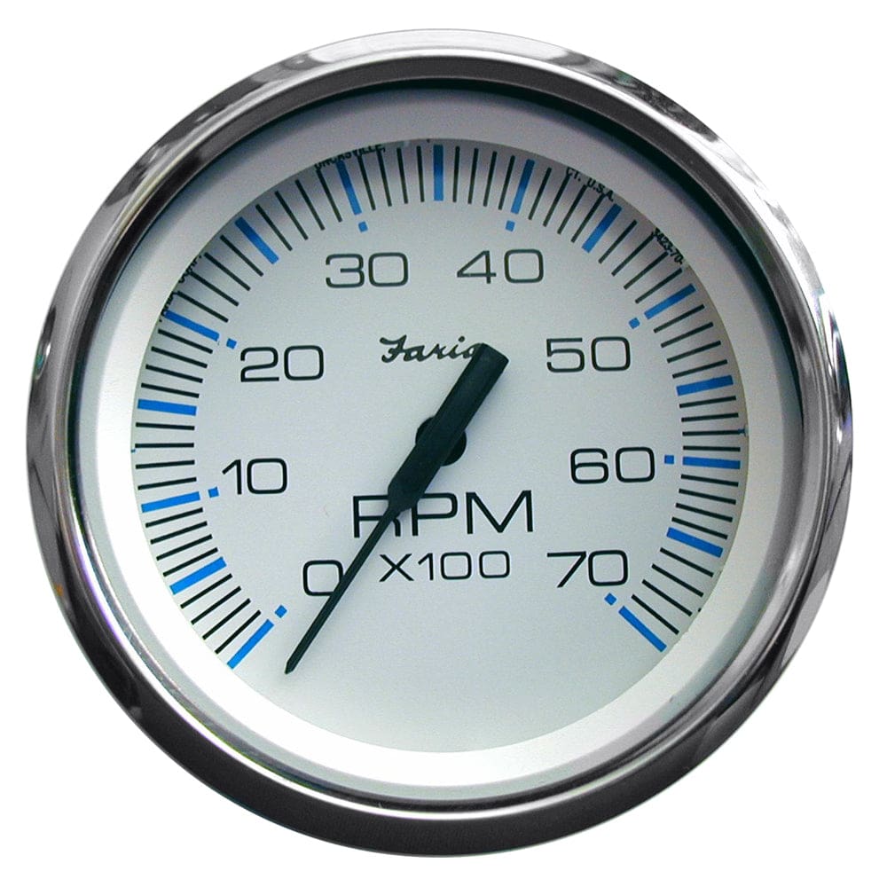 Faria Chesapeake White SS 4 Tachometer - 7000 RPM (Gas) (All Outboards) - Marine Navigation & Instruments | Gauges,Boat Outfitting | Gauges