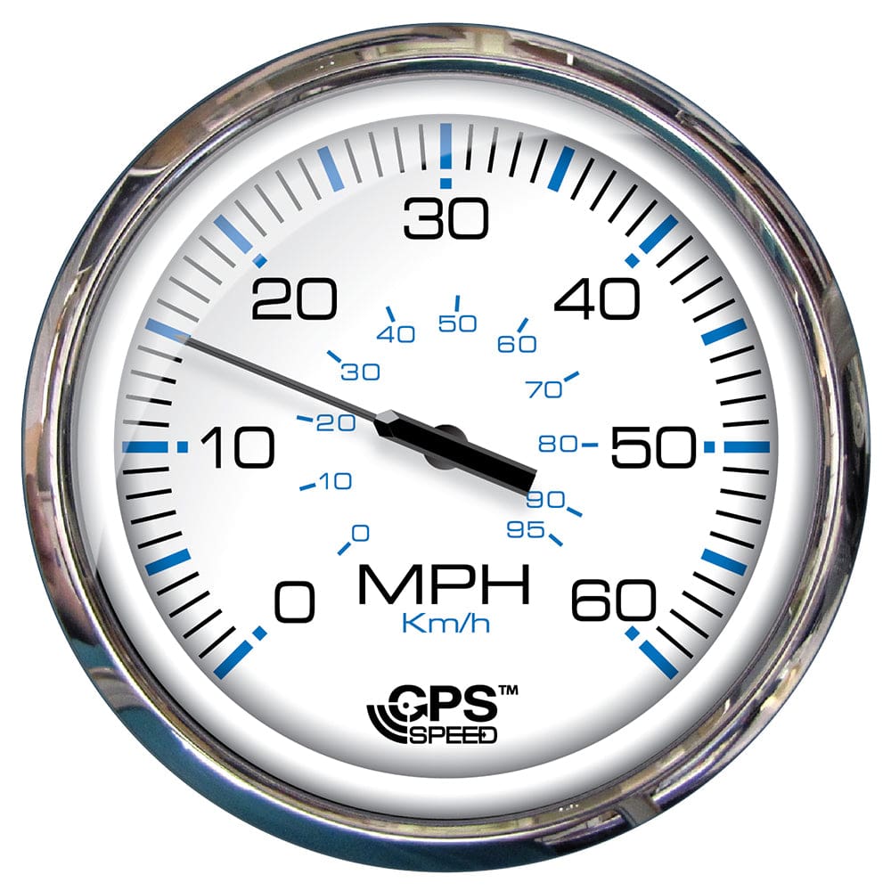 Faria Chesapeake White SS 5 Speedometer - 60 MPH (GPS)(Studded) - Marine Navigation & Instruments | Gauges,Boat Outfitting | Gauges - Faria