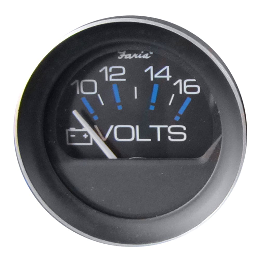 Faria Coral 2 Voltmeter (10-16 VDC) - Marine Navigation & Instruments | Gauges,Boat Outfitting | Gauges - Faria Beede Instruments