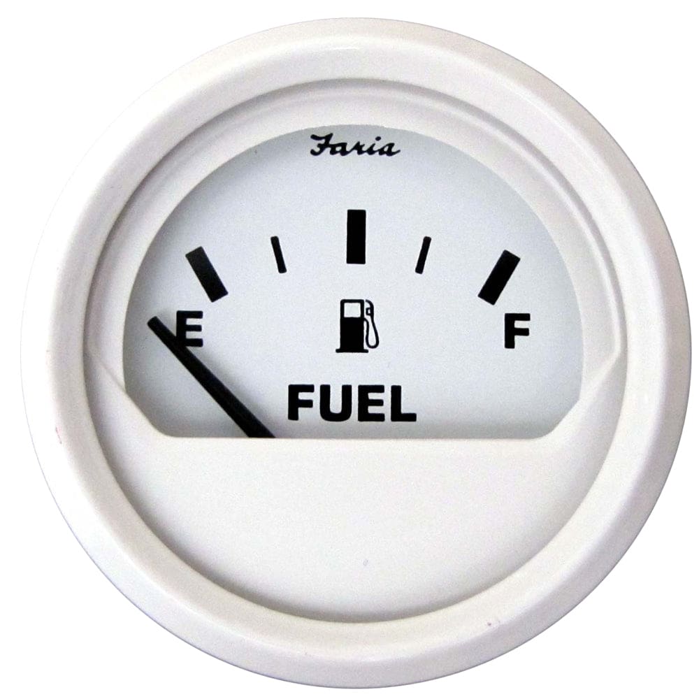 Faria Dress White 2 Fuel Level Gauge (E-1/ 2-F) - Marine Navigation & Instruments | Gauges,Boat Outfitting | Gauges - Faria Beede