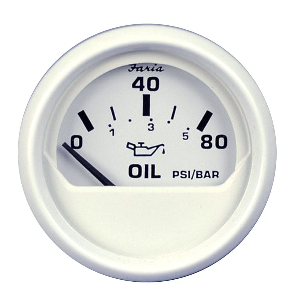 Faria Dress White 2 Oil Pressure Gauge (80 PSI) - Marine Navigation & Instruments | Gauges,Boat Outfitting | Gauges - Faria Beede