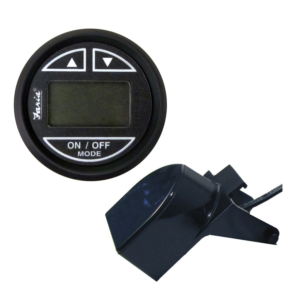 Faria Euro Black 2 Depth Sounder w/ Transom Mount Transducer - Marine Navigation & Instruments | Gauges,Boat Outfitting | Gauges - Faria