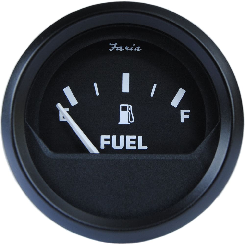 Faria Euro Black 2 Fuel Level Gauge - Metric - Marine Navigation & Instruments | Gauges,Boat Outfitting | Gauges - Faria Beede Instruments