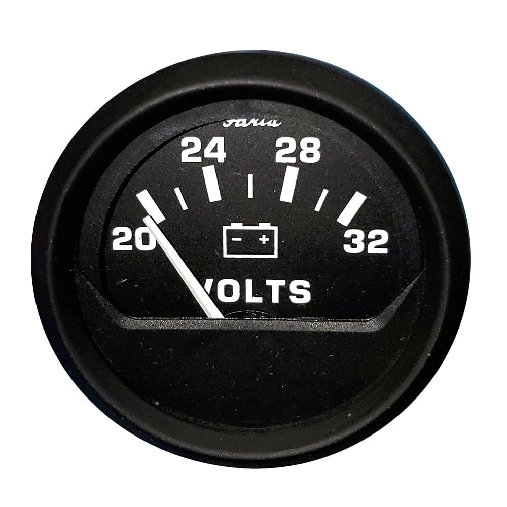 Faria Euro Black 2 Voltmeter (20-32 V) - Marine Navigation & Instruments | Gauges,Boat Outfitting | Gauges - Faria Beede Instruments