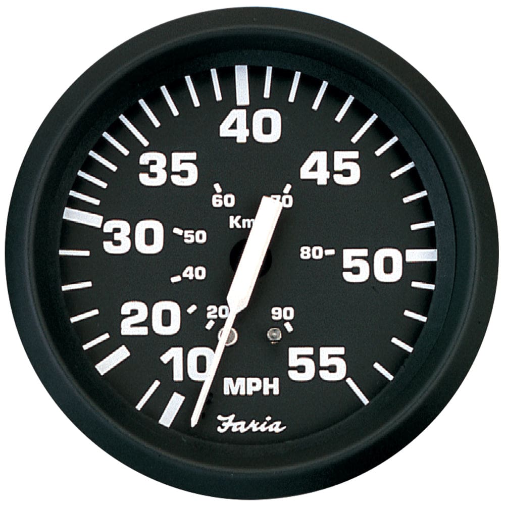 Faria Euro Black 4 Speedometer - 55MPH (Pitot) - Marine Navigation & Instruments | Gauges,Boat Outfitting | Gauges - Faria Beede Instruments