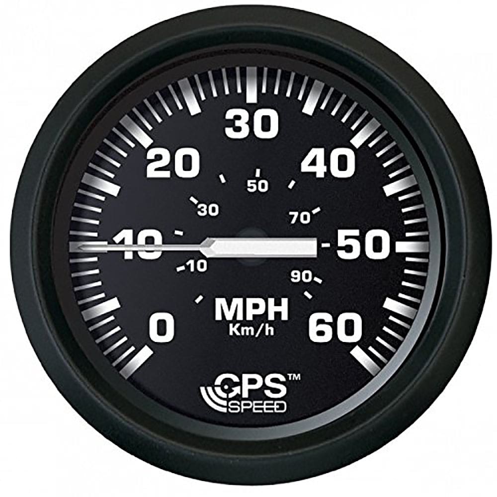 Faria Euro Black 4 Speedometer 60MPH (GPS) - Marine Navigation & Instruments | Gauges,Boat Outfitting | Gauges - Faria Beede Instruments