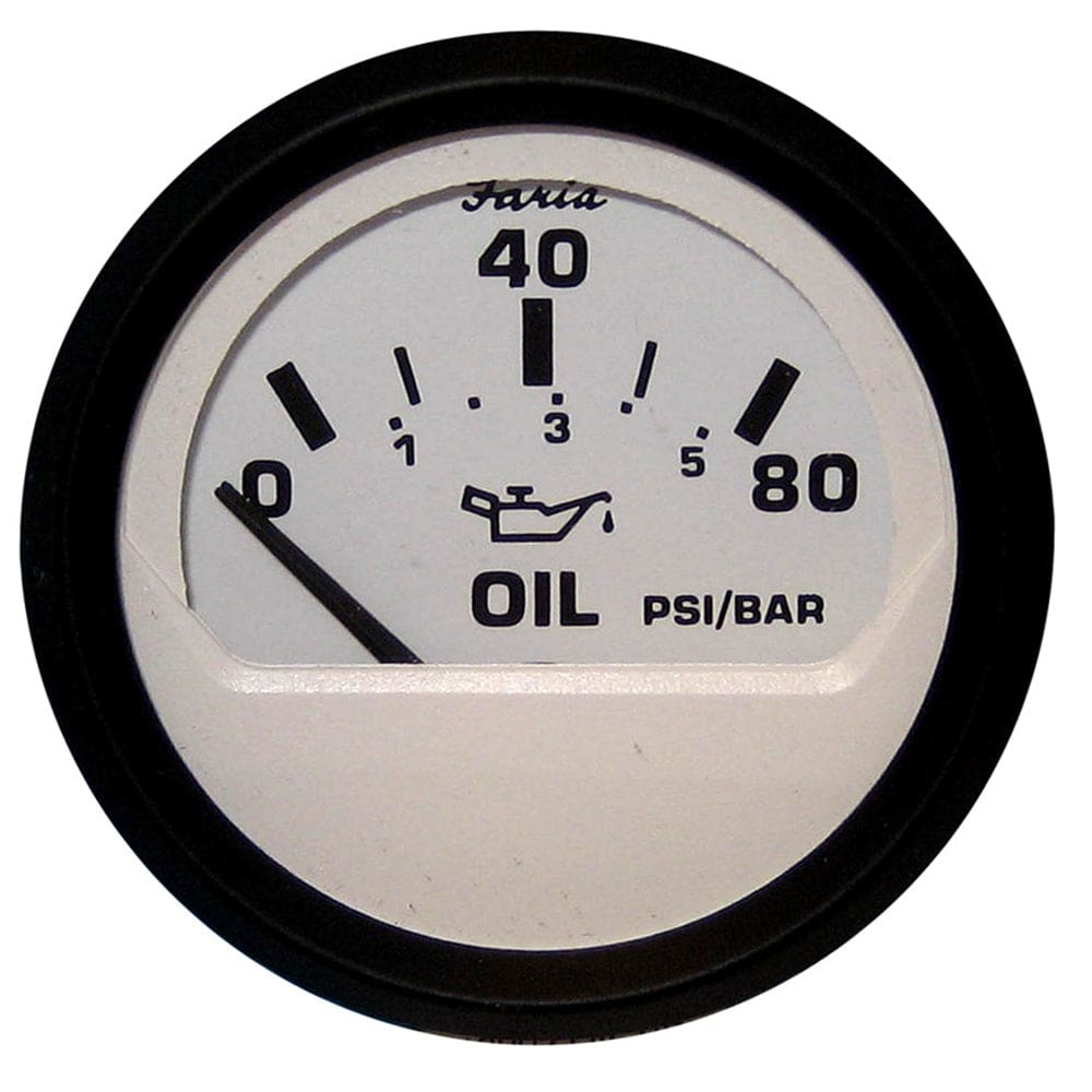 Faria Euro White 2 Oil Pressure Gauge (80 PSI) - Marine Navigation & Instruments | Gauges,Boat Outfitting | Gauges - Faria Beede Instruments
