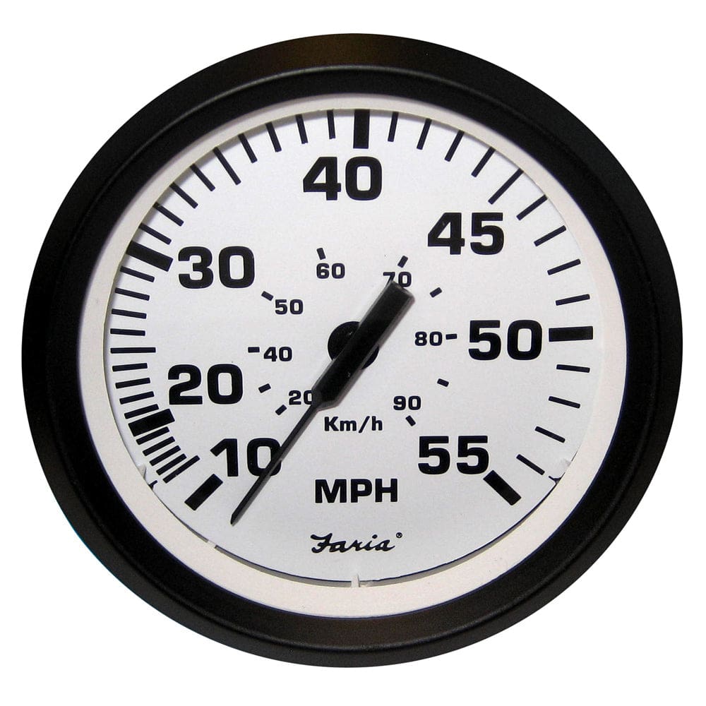 Faria Euro White 4 Speedometer - 55MPH (Pitot) - Marine Navigation & Instruments | Gauges,Boat Outfitting | Gauges - Faria Beede Instruments