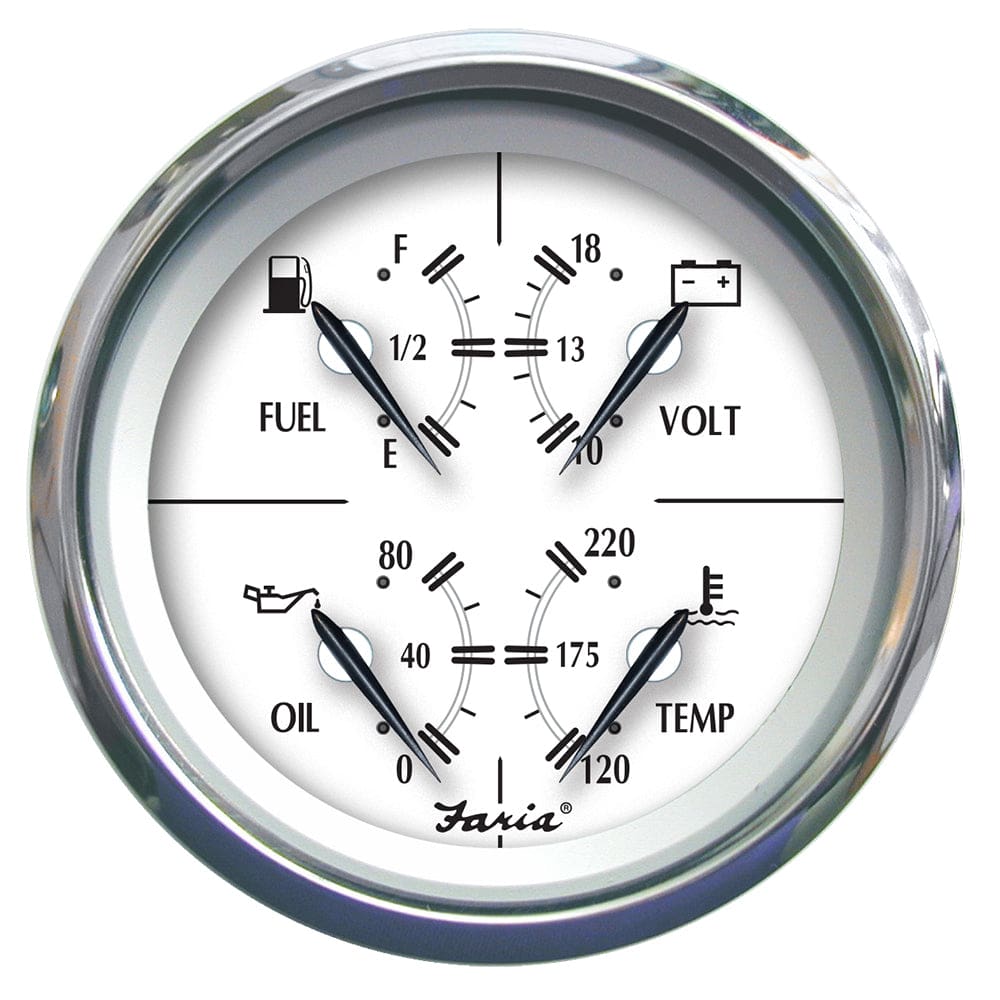 Faria Newport SS 4 Multifunction Gauge - Marine Navigation & Instruments | Gauges,Boat Outfitting | Gauges - Faria Beede Instruments