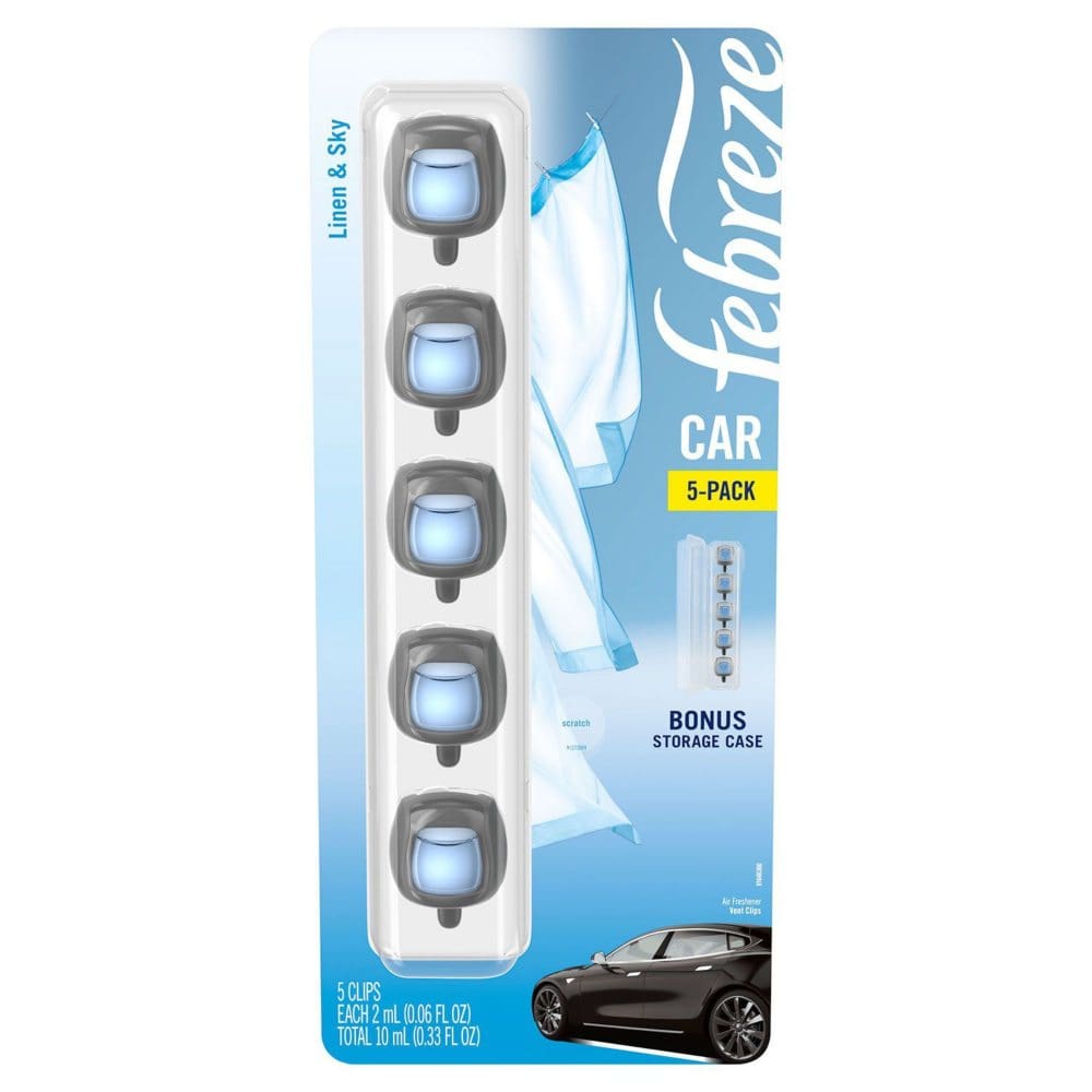 Febreze Car Air Freshener Vent Clips Linen & Sky (5 ct.) - Air Fresheners - FEBREZE