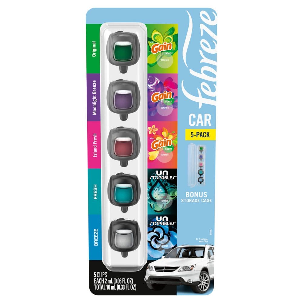 Febreze Car Air Freshener Vent Clips Mixed Scent (5 ct.) - Air Fresheners - Febreze
