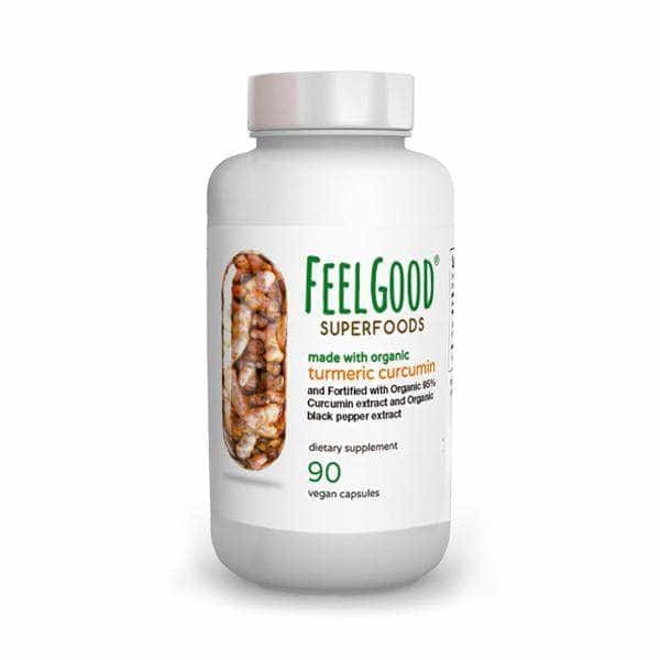 FEELGOOD ORGANIC SUPERFOODS Feelgood Organic Superfoods Turmeric Curcumin, 90 Cp