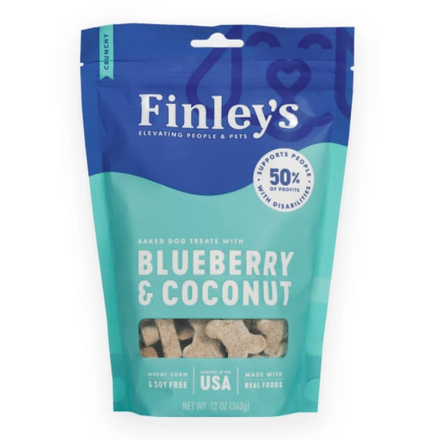 FINLEYS Pet > Dog Treats FINLEYS: Blueberry Coconut Crunchy Dog Biscuits, 12 oz