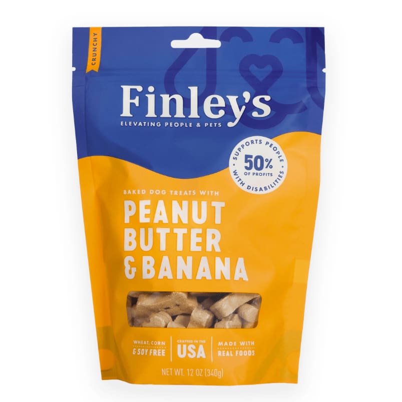 FINLEYS Pet > Dog Treats FINLEYS: Peanut Butter Banana Crunchy Dog Biscuits, 12 oz