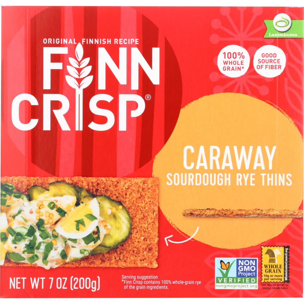 FINN CRISP: Caraway Crispbread 7 oz (Pack of 5) - Natural Snacks > Crackers > Crispbreads & Toasts - FINN CRISP
