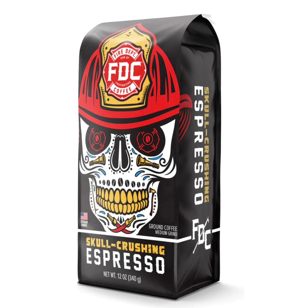 FIRE DEPARTMENT COFFEE: Espresso Grnd Skull Crush 12 OZ - Grocery > Beverages > Coffee Tea & Hot Cocoa - FIRE DEPARTMENT COFFEE