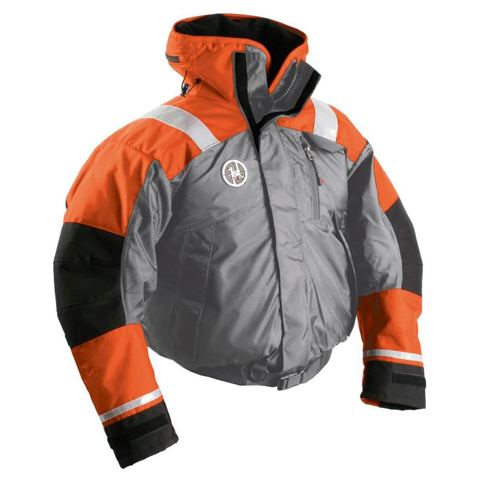 First Watch AB-1100 Flotation Bomber Jacket - Orange/ Grey - Medium - Marine Safety | Flotation Coats/Pants - First Watch