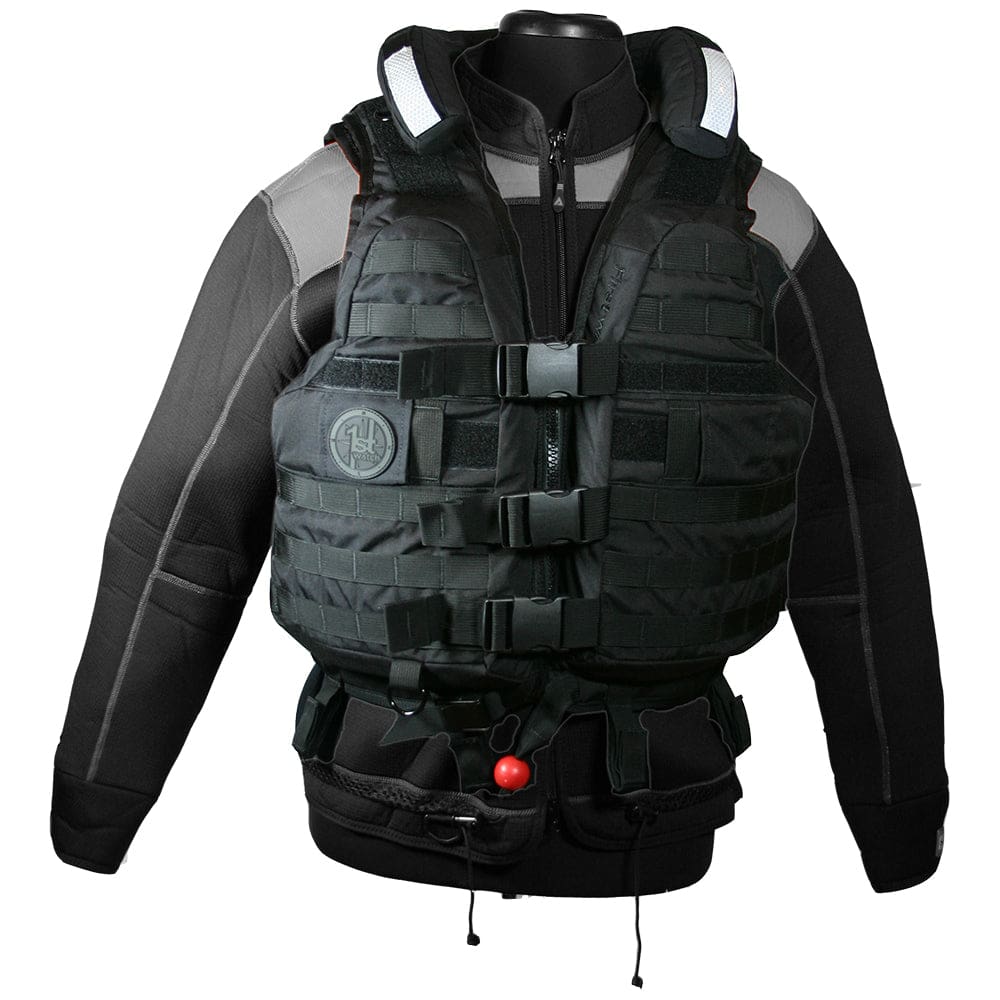 First Watch HBV-100 High Buoyancy Tactical Vest - Black - Medium to XL - Marine Safety | Personal Flotation Devices - First Watch